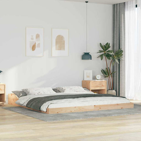vidaXL Bed Frame Brown 180 x 210 cm Solid pine wood