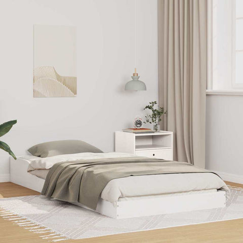 vidaXL Bed Frame White 90 x 220 cm Solid pine wood