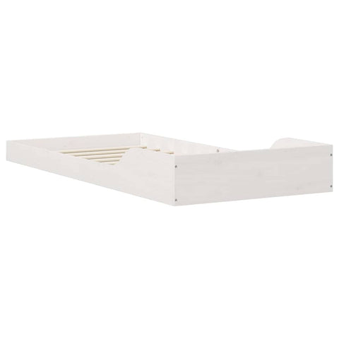 vidaXL Bed Frame White 90 x 220 cm Solid pine wood