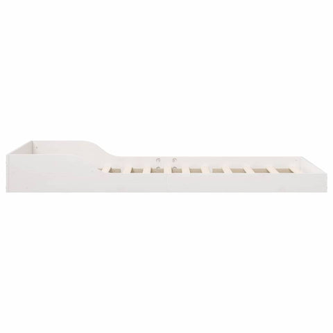 vidaXL Bed Frame White 90 x 220 cm Solid pine wood
