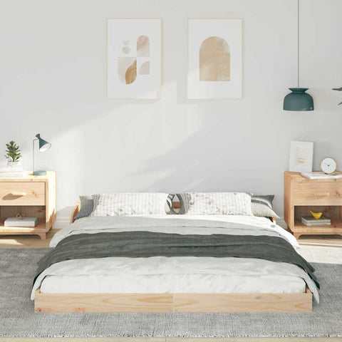 vidaXL Bed Frame Brown 140 x 220 cm Solid pine wood