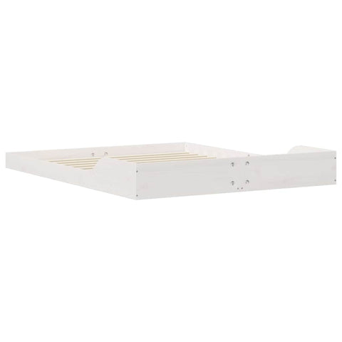 vidaXL Bed Frame White 140 x 220 cm Solid pine wood