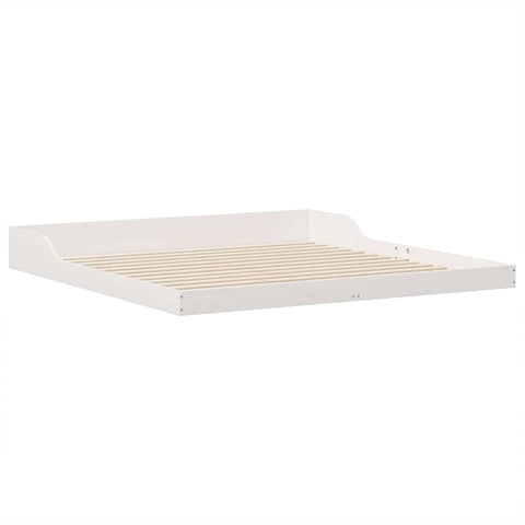 vidaXL Bed Frame White 200 x 220 cm Solid pine wood