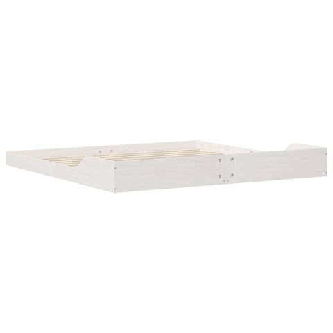 vidaXL Bed Frame White 200 x 220 cm Solid pine wood