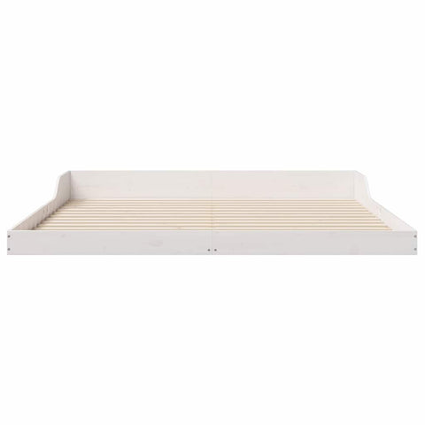 vidaXL Bed Frame White 200 x 220 cm Solid pine wood