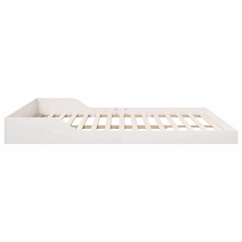 vidaXL Bed Frame White 200 x 220 cm Solid pine wood