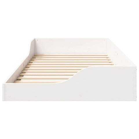 vidaXL Floor Bed Frame White 100 x 200 cm Solid pine wood
