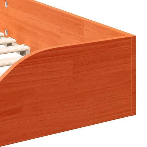 vidaXL Floor Bed Frame Wax brown 100 x 200 cm Solid pine wood