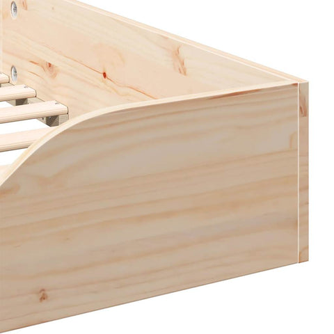 vidaXL Floor Bed Frame Brown 90 x 200 cm Solid pine wood