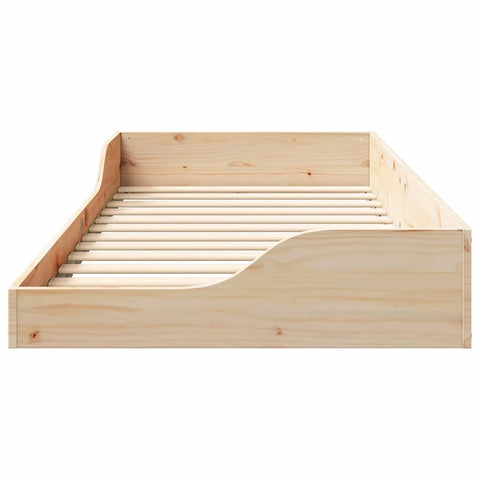 vidaXL Floor Bed Frame Brown 90 x 200 cm Solid pine wood