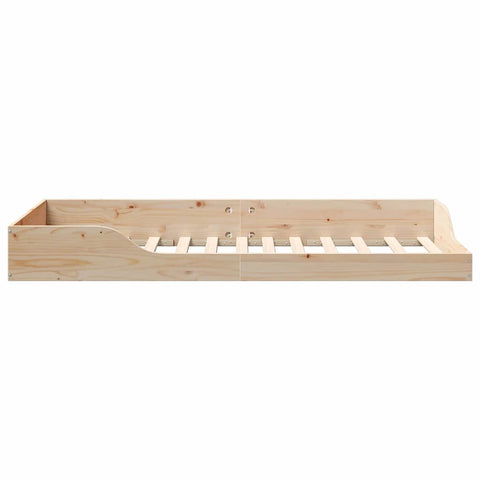 vidaXL Floor Bed Frame Brown 90 x 200 cm Solid pine wood