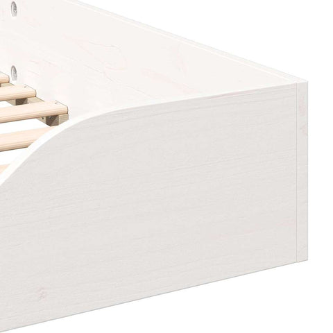 vidaXL Floor Bed Frame White 90 x 200 cm Solid pine wood