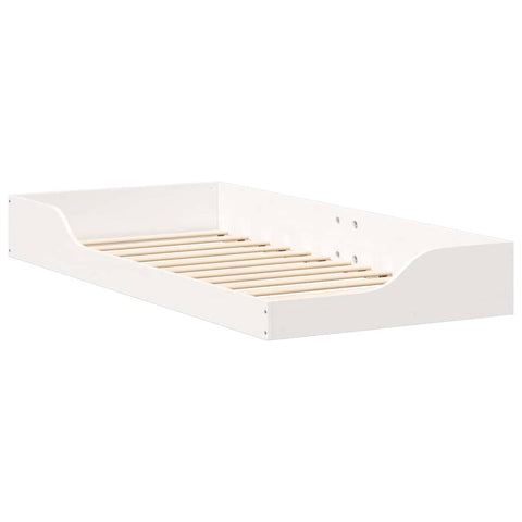 vidaXL Floor Bed Frame White 90 x 200 cm Solid pine wood