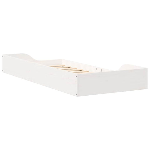 vidaXL Floor Bed Frame White 90 x 200 cm Solid pine wood