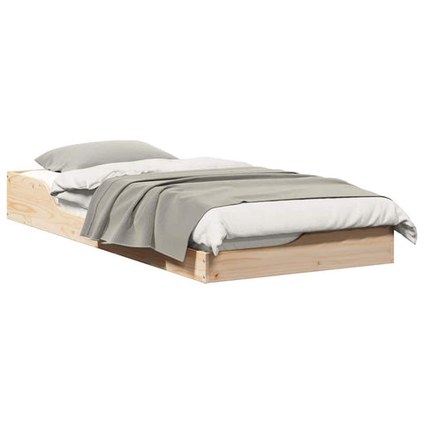 vidaXL Floor Bed Frame Brown 80 x 200 cm Solid pine wood
