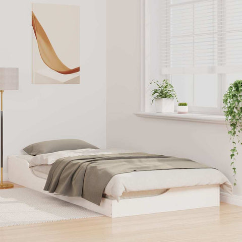 vidaXL Floor Bed Frame White 80 x 200 cm Solid pine wood