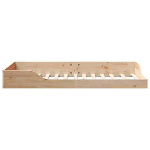 vidaXL Floor Bed Frame Brown 90 x 190 cm Solid pine wood