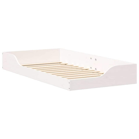 vidaXL Floor Bed Frame White 90 x 190 cm Solid pine wood