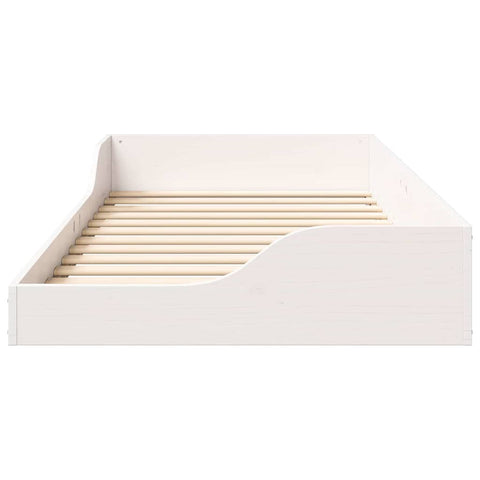 vidaXL Floor Bed Frame White 90 x 190 cm Solid pine wood