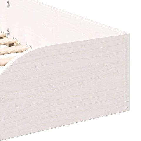 vidaXL Floor Bed Frame White 75 x 190 cm Solid pine wood