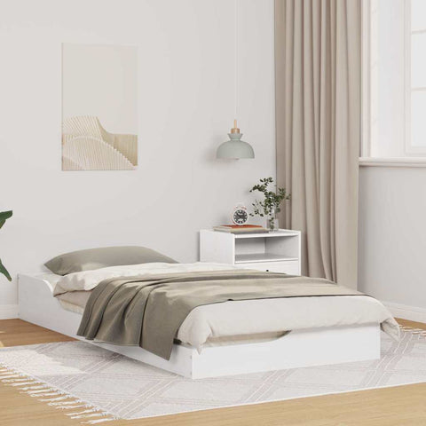 vidaXL Floor Bed Frame White 75 x 190 cm Solid pine wood