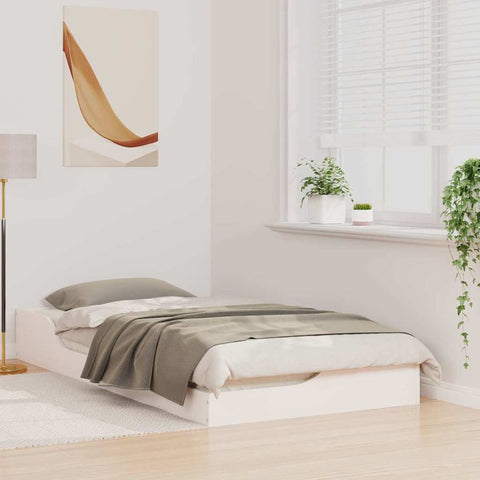 vidaXL Floor Bed Frame White 75 x 190 cm Solid pine wood