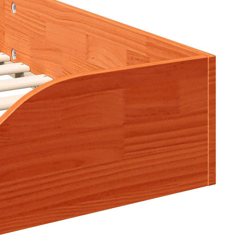 vidaXL Floor Bed Frame Wax brown 75 x 190 cm Solid pine wood