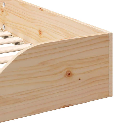 vidaXL Floor Bed Frame Brown 80 x 210 cm Solid pine wood