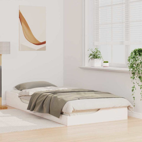 vidaXL Floor Bed Frame White 80 x 210 cm Solid pine wood