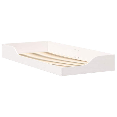 vidaXL Floor Bed Frame White 80 x 210 cm Solid pine wood
