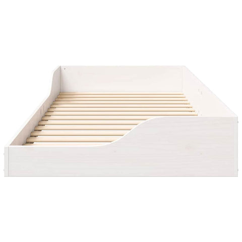 vidaXL Floor Bed Frame White 80 x 210 cm Solid pine wood