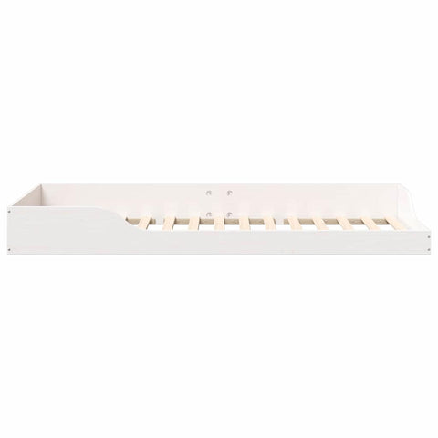 vidaXL Floor Bed Frame White 80 x 210 cm Solid pine wood