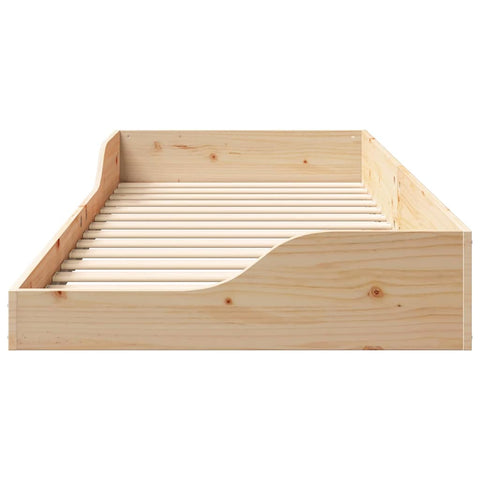 vidaXL Floor Bed Frame Brown 90 x 210 cm Solid pine wood