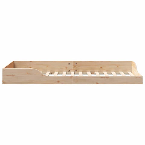 vidaXL Floor Bed Frame Brown 90 x 210 cm Solid pine wood