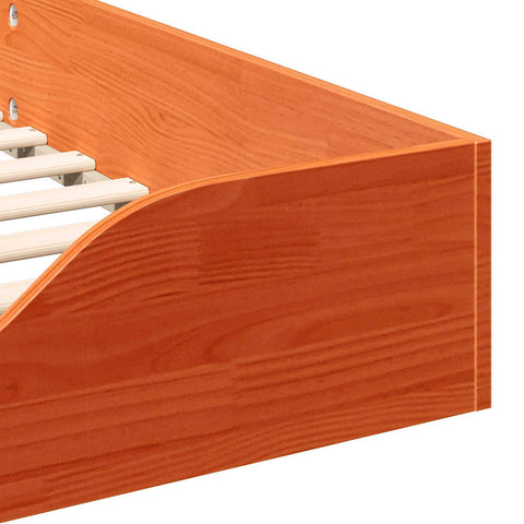 vidaXL Floor Bed Frame Wax brown 80 x 220 cm Solid pine wood