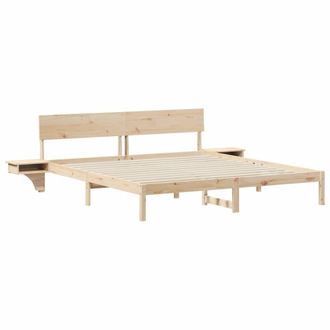 vidaXL Bed Frame with Bedside Tables with Headboard Brown 180 x 200 cm