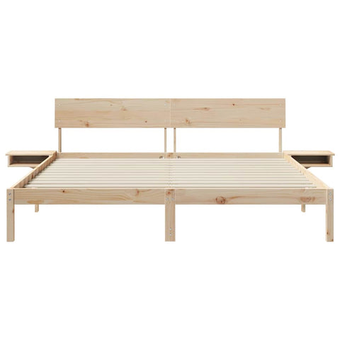 vidaXL Bed Frame with Bedside Tables with Headboard Brown 180 x 200 cm