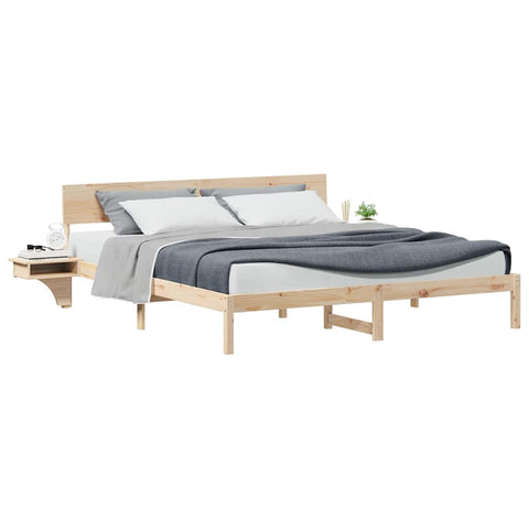 vidaXL Bed Frame with Bedside Tables with Headboard Brown 180 x 200 cm