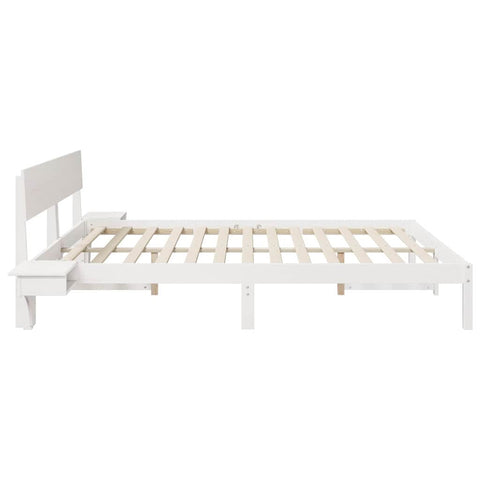 vidaXL Bed Frame with Bedside Tables with Headboard White 180 x 200 cm