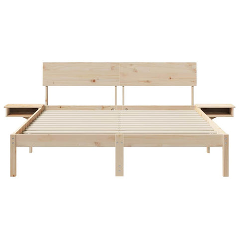vidaXL Bed Frame with Bedside Tables with Headboard Brown 160 x 200 cm
