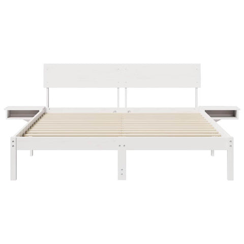vidaXL Bed Frame with Bedside Tables with Headboard White 160 x 200 cm