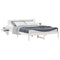 vidaXL Bed Frame with Bedside Tables with Headboard White 150 x 200 cm