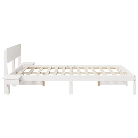 vidaXL Bed Frame with Bedside Tables with Headboard White 150 x 200 cm
