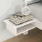 vidaXL Bed Frame with Bedside Tables with Headboard White 140 x 200 cm