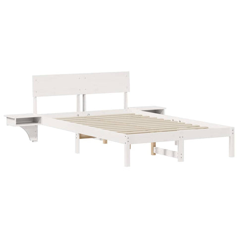 vidaXL Bed Frame with Bedside Tables with Headboard White 140 x 200 cm