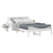 vidaXL Bed Frame with Bedside Tables with Headboard White 140 x 200 cm