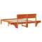 vidaXL Bed Frame with Bedside Tables Wax brown 140 x 200 cm