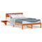 vidaXL Bed Frame with Bedside Tables Wax brown 140 x 200 cm