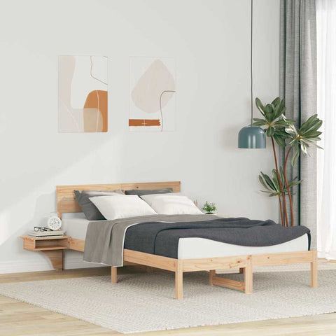 vidaXL Bed Frame with Bedside Tables with Headboard Brown 140 x 190 cm