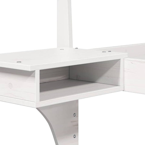 vidaXL Bed Frame with Bedside Tables with Headboard White 140 x 190 cm